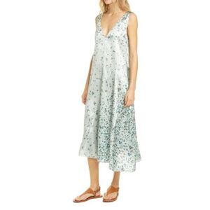 Vince Floral Asymmetrical Shift Dress in Mint Green NWT Size XXS